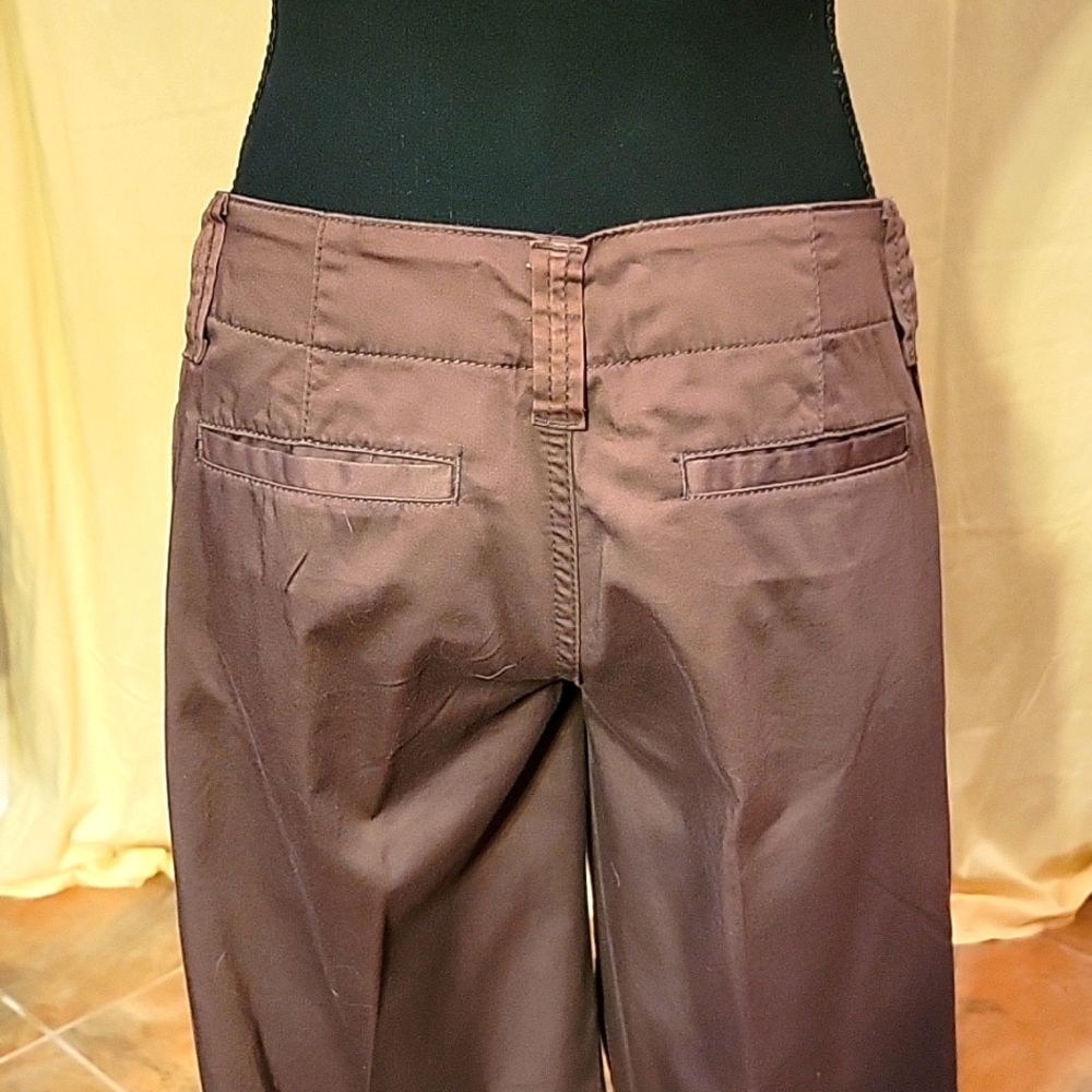 VTG American Rag Y2K Low Rise Wide Leg Cuffed Trousers Brown Size 5 - Picture 7 of 9